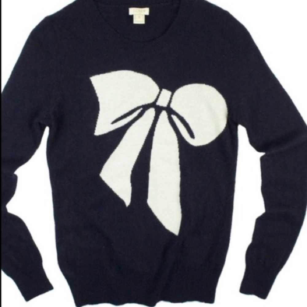 J Crew Bow Print Sweater